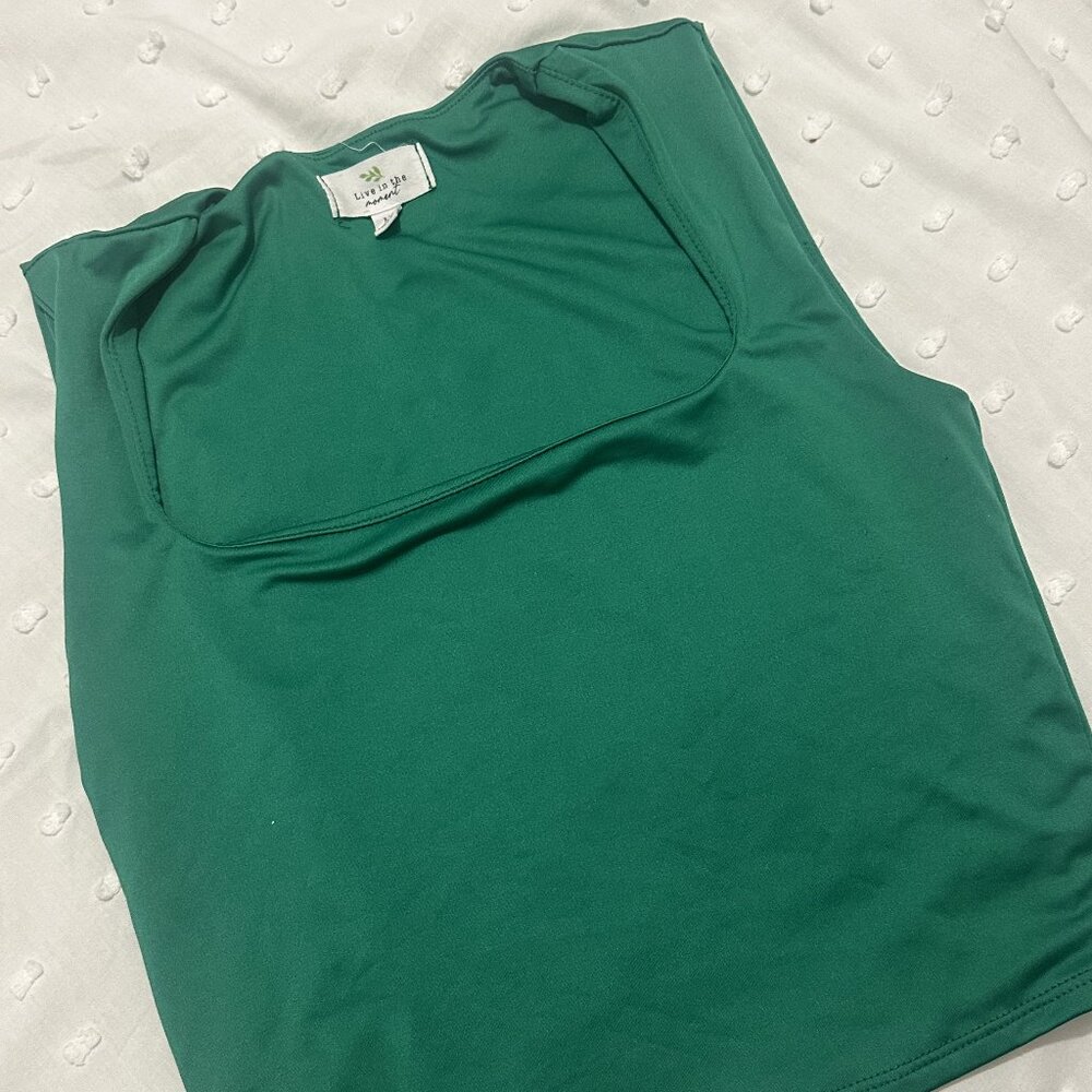 Green Crop Tank - M